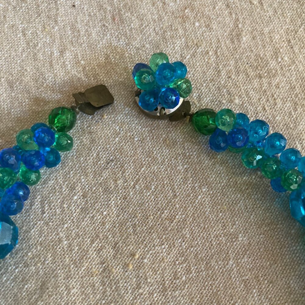 Vintage West Germany Bead Cluster Necklace - Picture 2 of 16